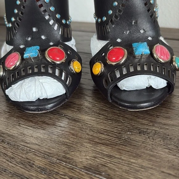 [Gucci] Black Lika Bejeweled Studded Toe Stiletto Heels Women’s EU/IT 36 / US 6 - Picture 10 of 13